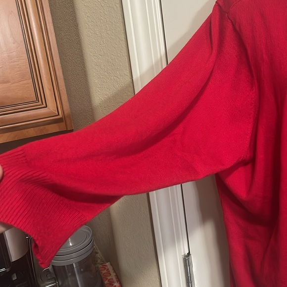 Red open front sweater size 1X NWT - Picture 5 of 9